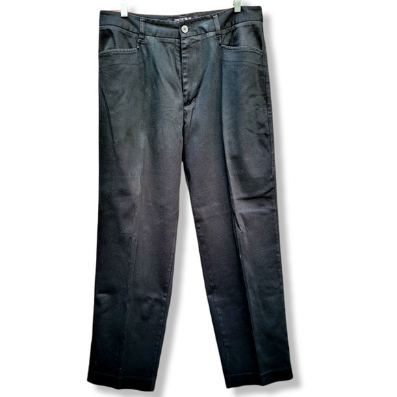 Kenneth Cole New‎ York Black Stretch Preppy Cotton Men's Dress Pants - Picture 1 of 11